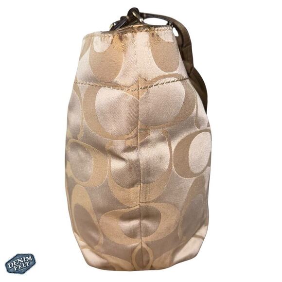 Coach Champagne/Tan Monogram Canvas Shoulder Bag/Purse - Picture 4 of 12